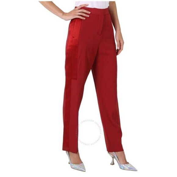 Burberry Women’s 6 Carmine Red Jacinda Ankle Length Pants Trousers Italy $1200 - Picture 2 of 16